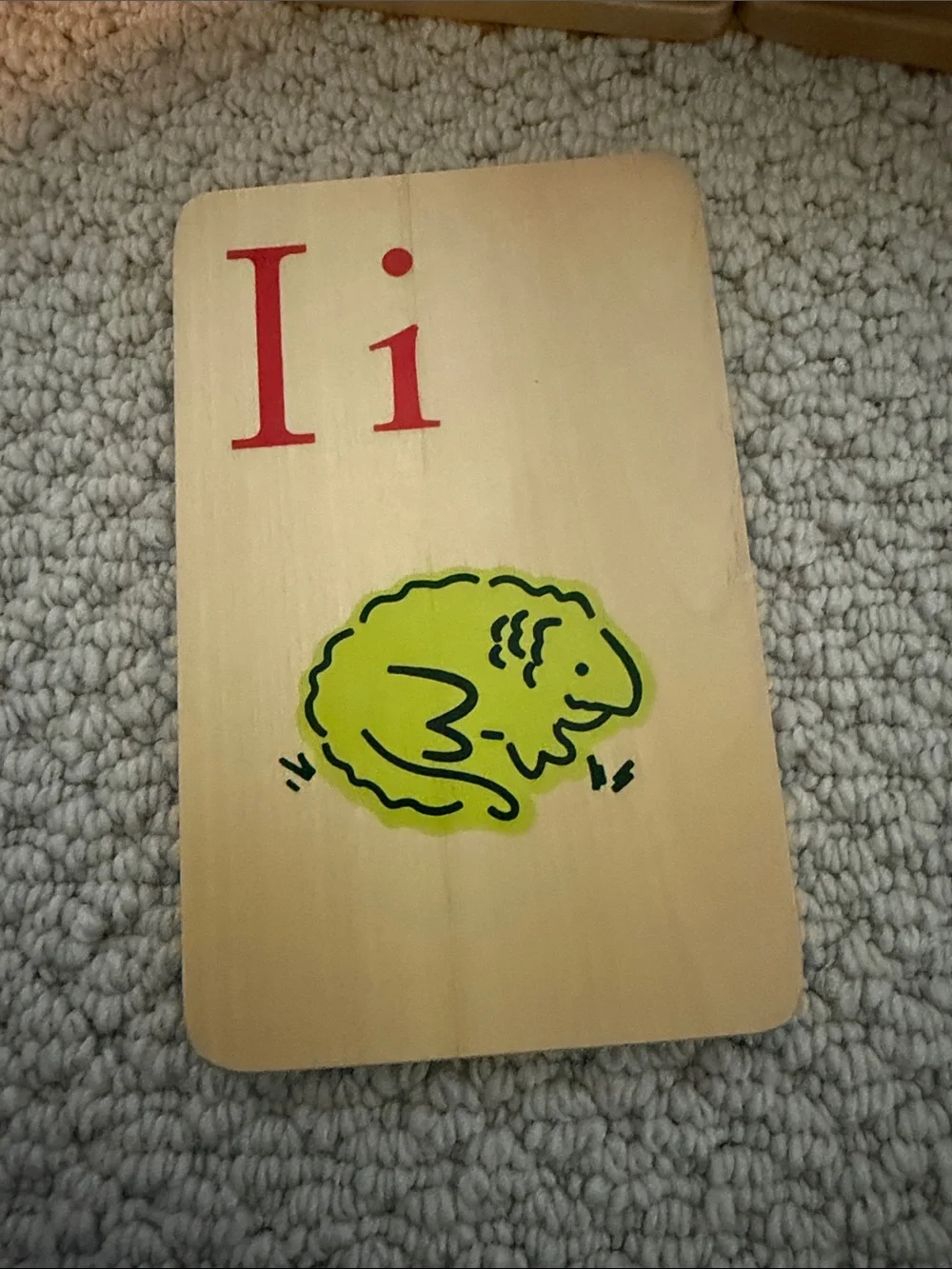 Pottery Barn Kids Wooden Alphabet Flashcards - Natural Wood with Red Letters